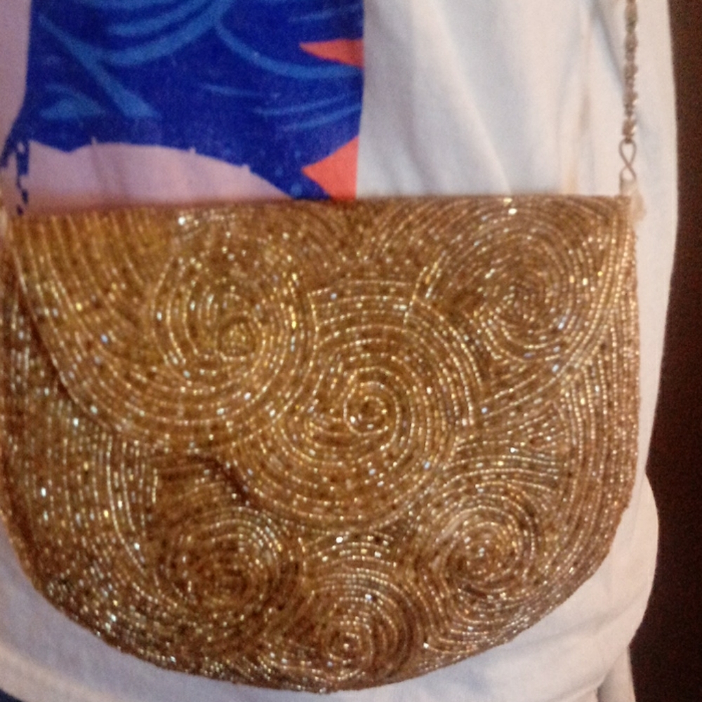 Beautiful gold beaded bag